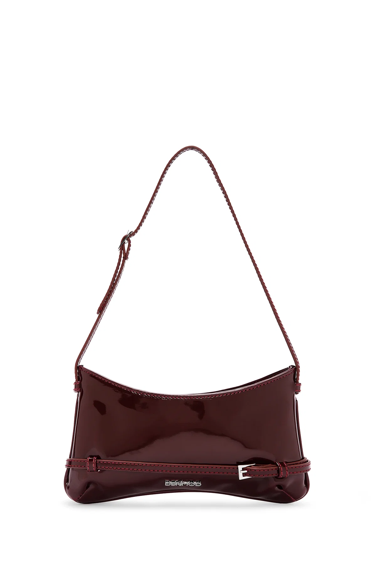 Kadın Bordo Mini Rugan Omuz Çantası - Image 4