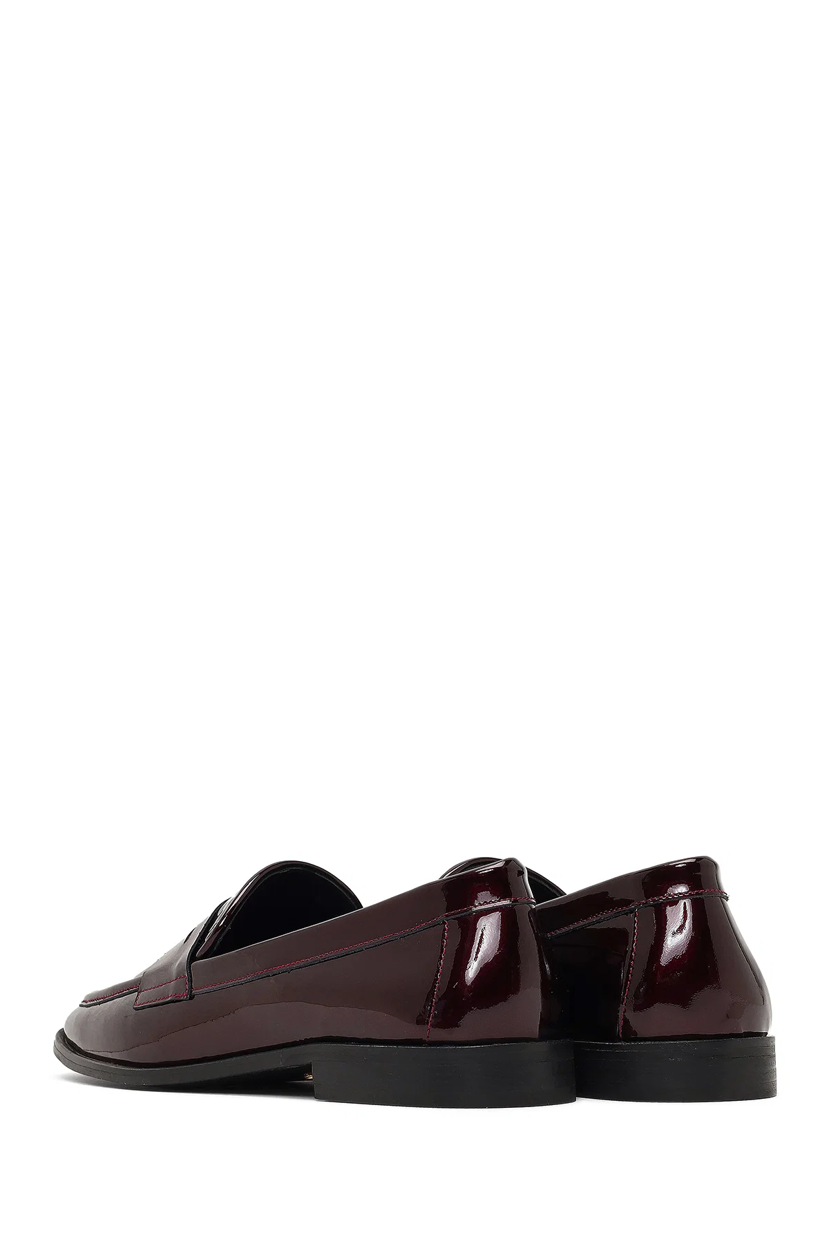 Kadın Bordo Rugan Deri Loafer - Image 5