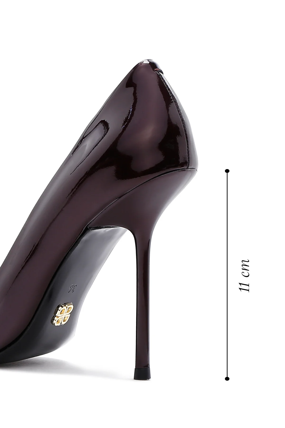 Kadın Bordo Rugan Deri Yüksek Topuklu Stiletto - Image 4