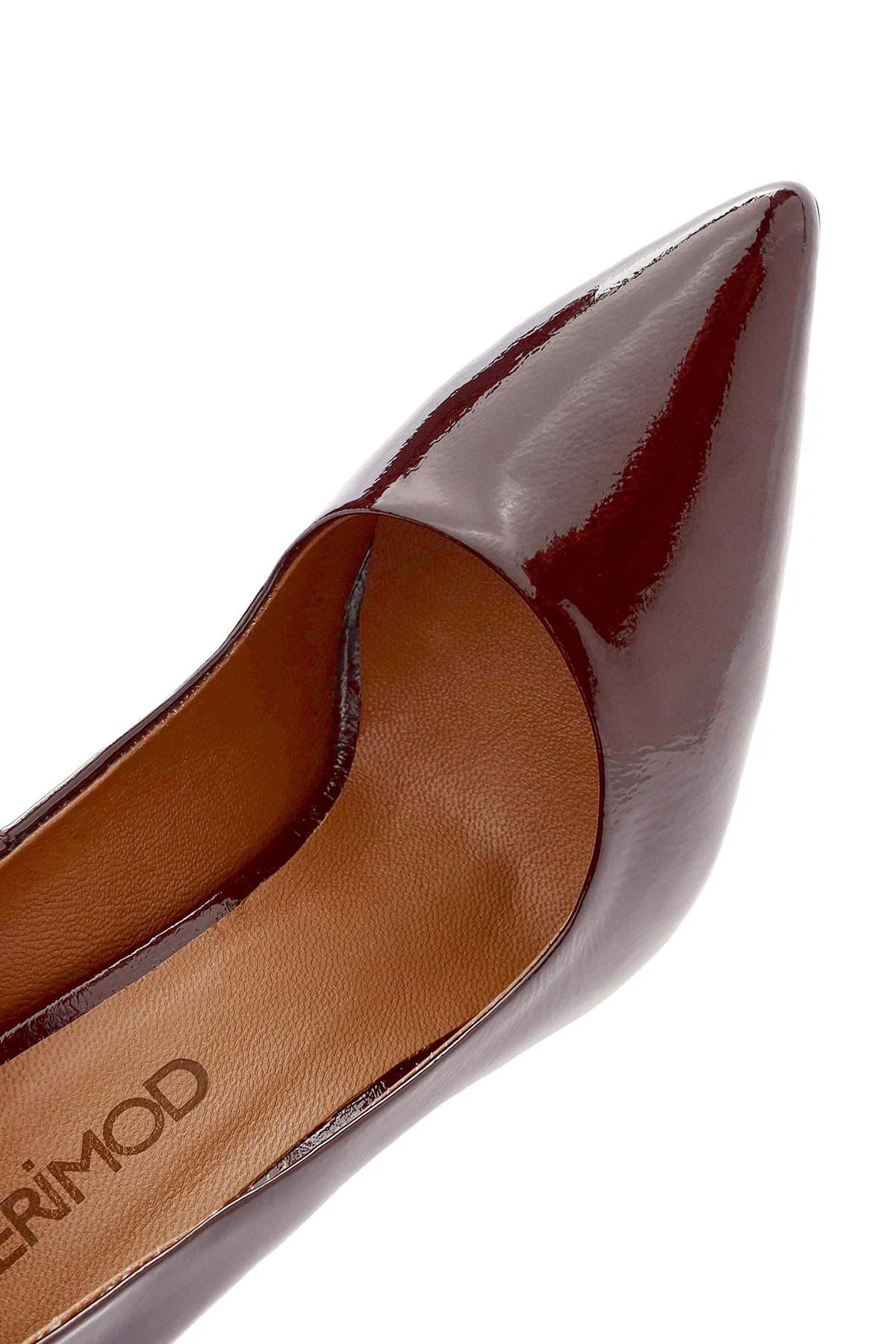 Kadın Bordo Yüksek İnce Topuklu Rugan Deri Stiletto - Image 10