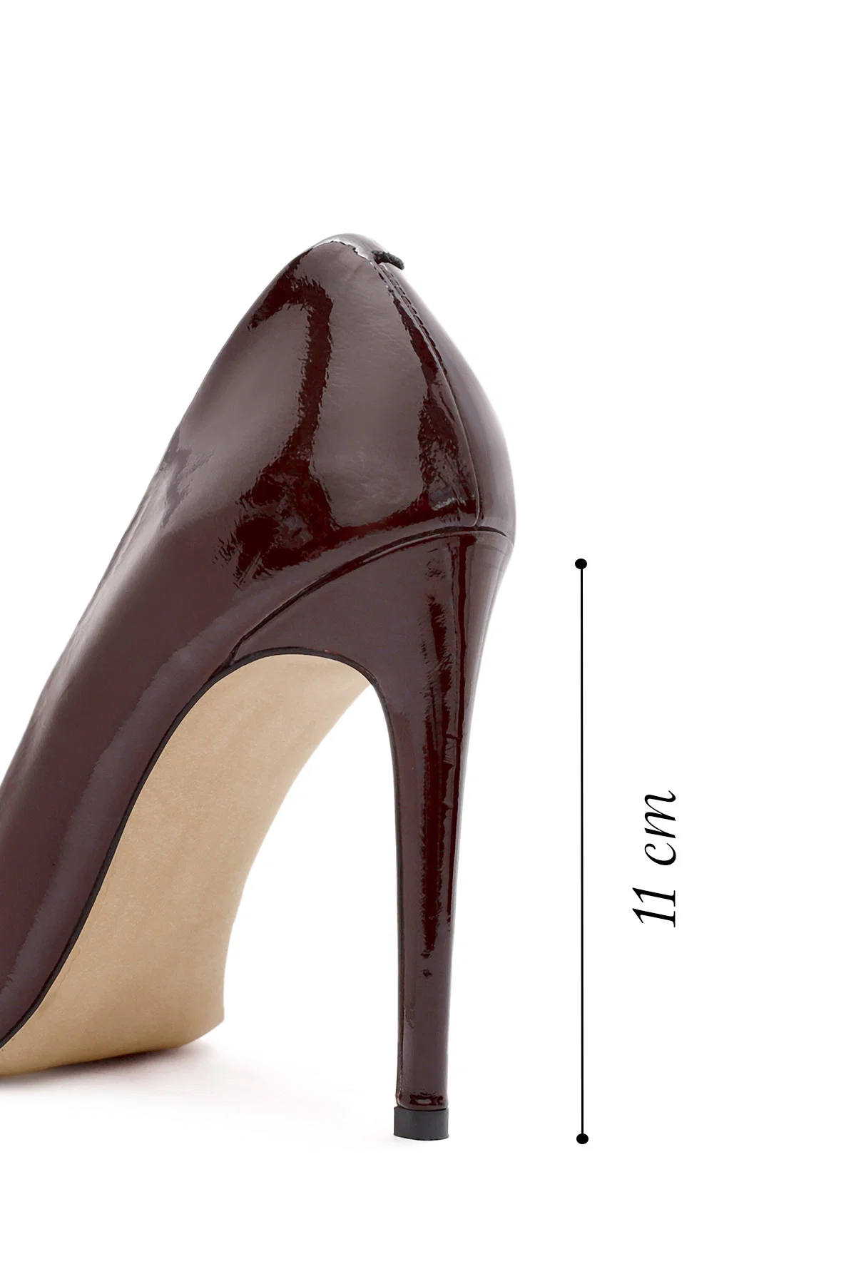 Kadın Bordo Yüksek İnce Topuklu Rugan Deri Stiletto - Image 2
