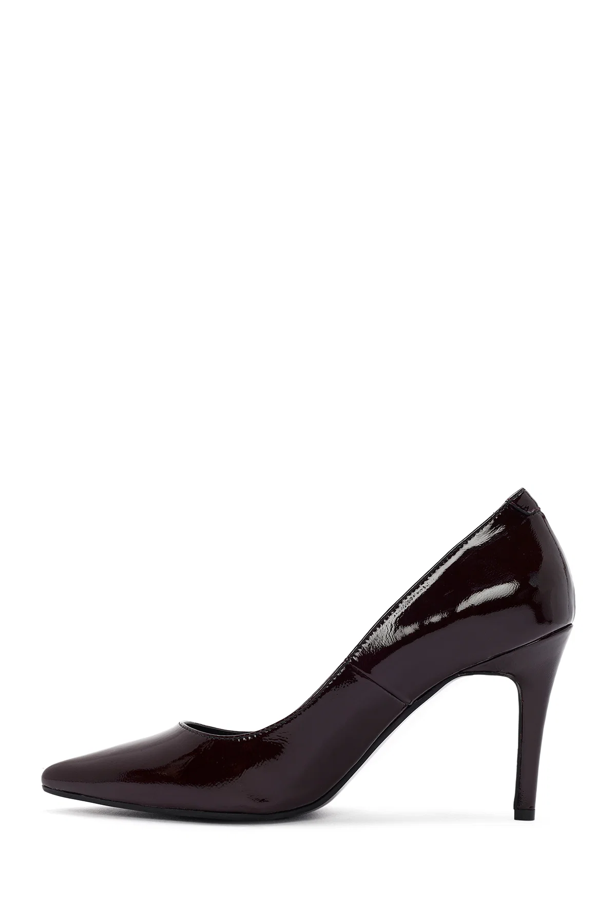 Kadın Bordo Yüksek İnce Topuklu Rugan Deri Stiletto - Image 4