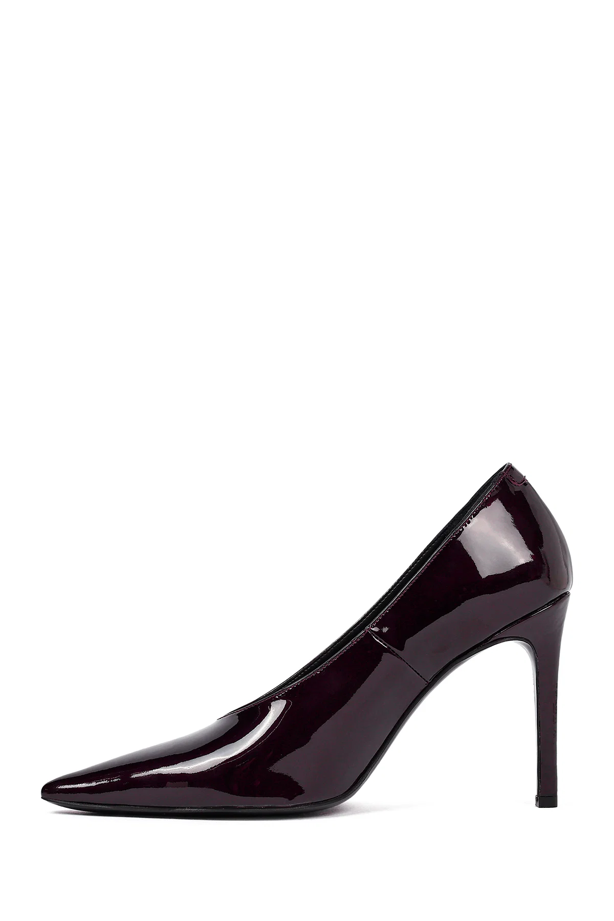 Kadın Bordo İnce Topuklu Rugan Deri Stiletto - Image 4