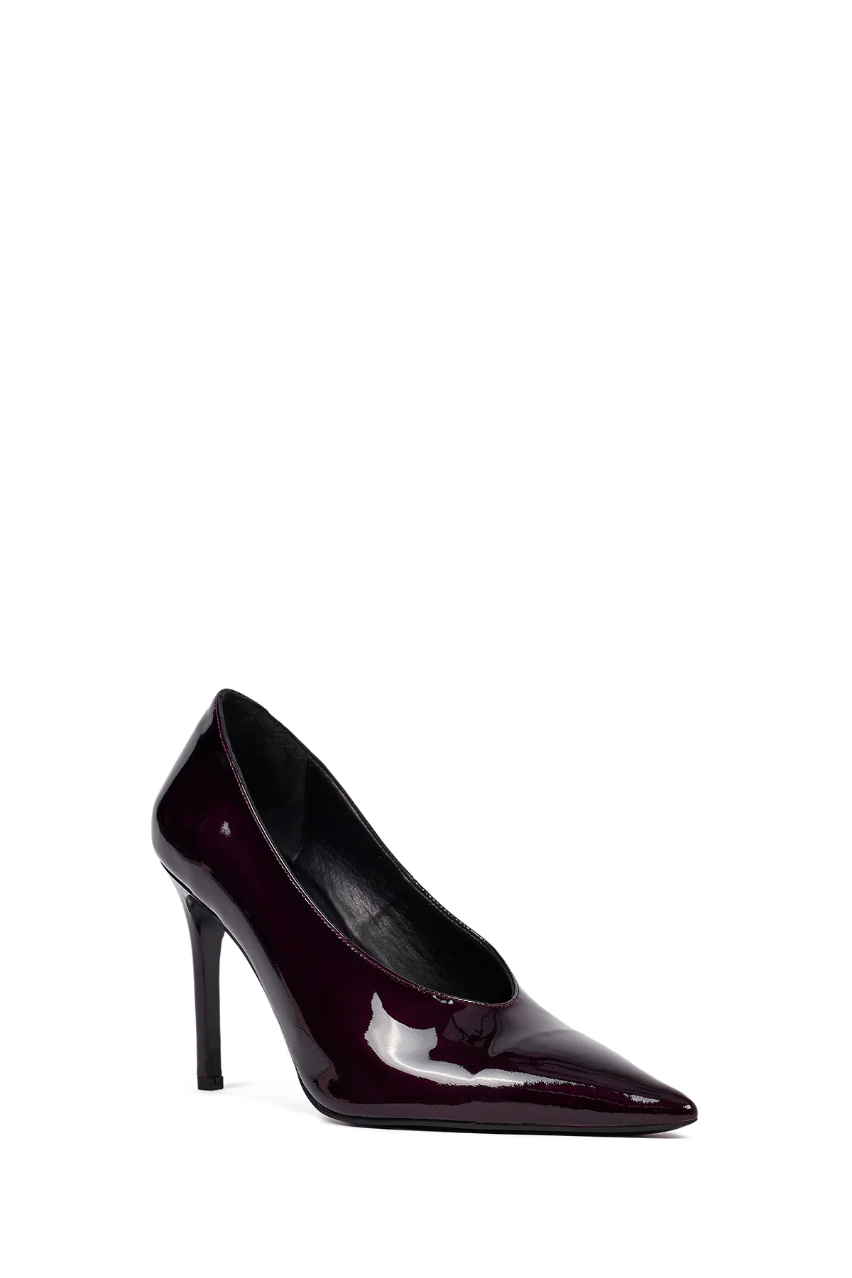Kadın Bordo İnce Topuklu Rugan Deri Stiletto - Image 7