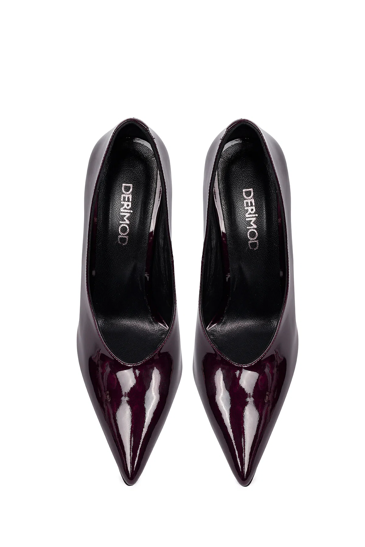 Kadın Bordo İnce Topuklu Rugan Deri Stiletto - Image 8
