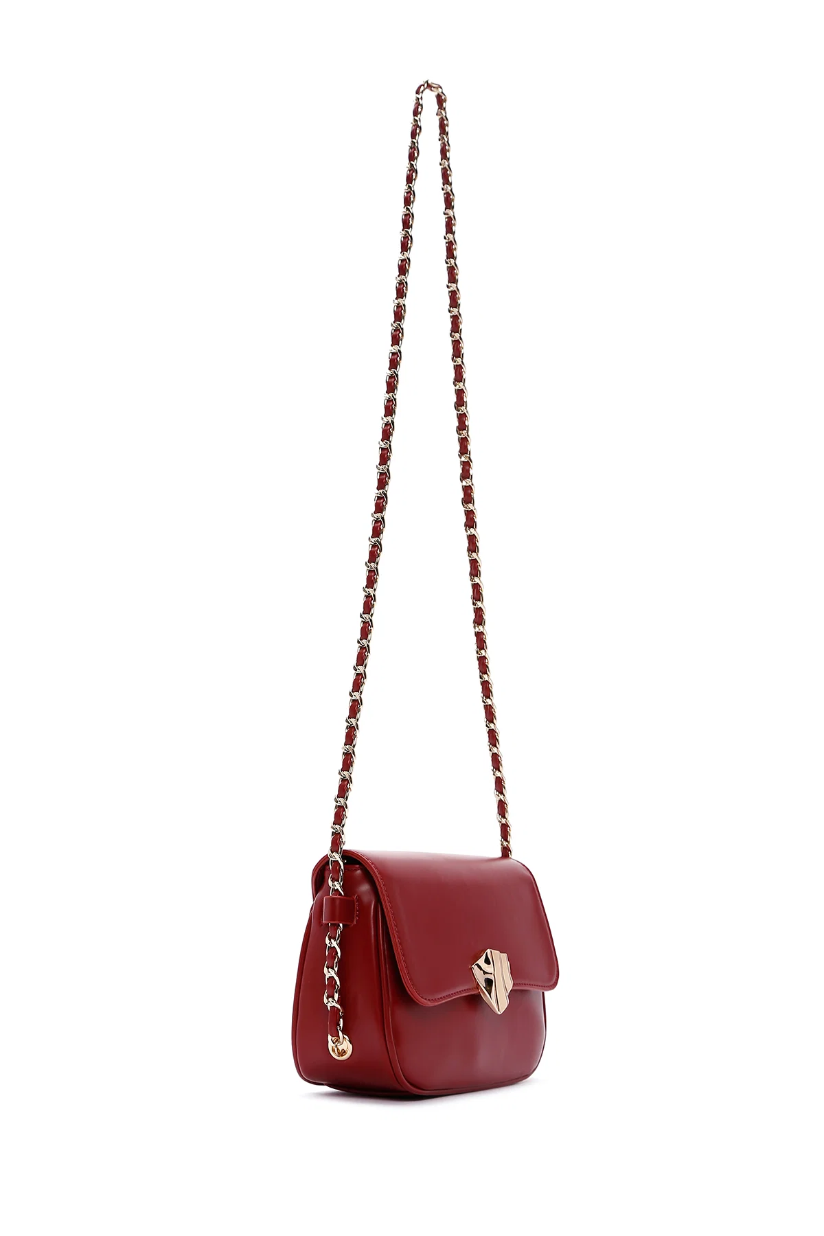 Kadın Bordo Zincir Askılı Mini Çapraz Çanta - Image 6