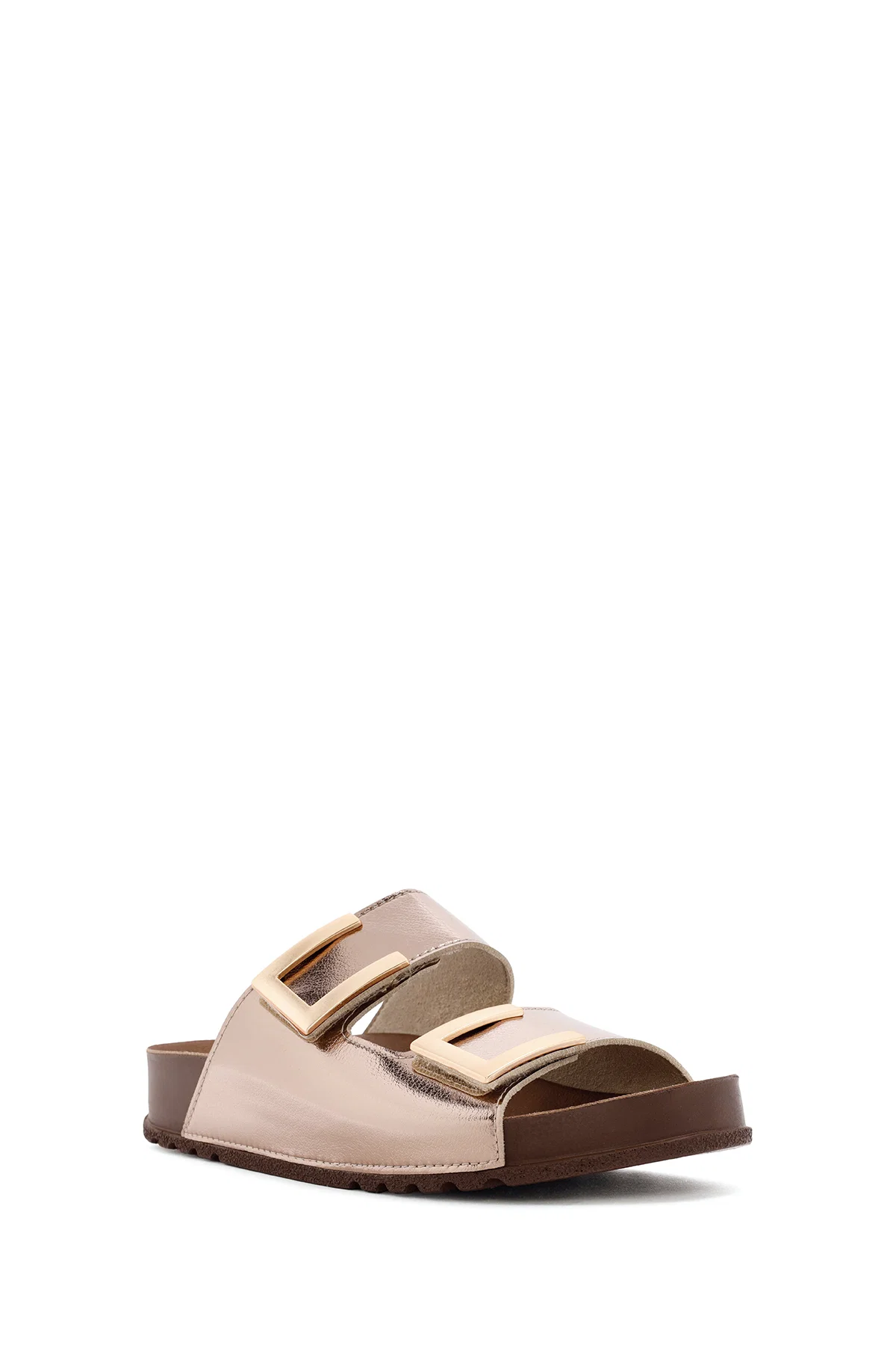 Kadın Bronz Çift Tokalı Comfort Terlik - Image 7