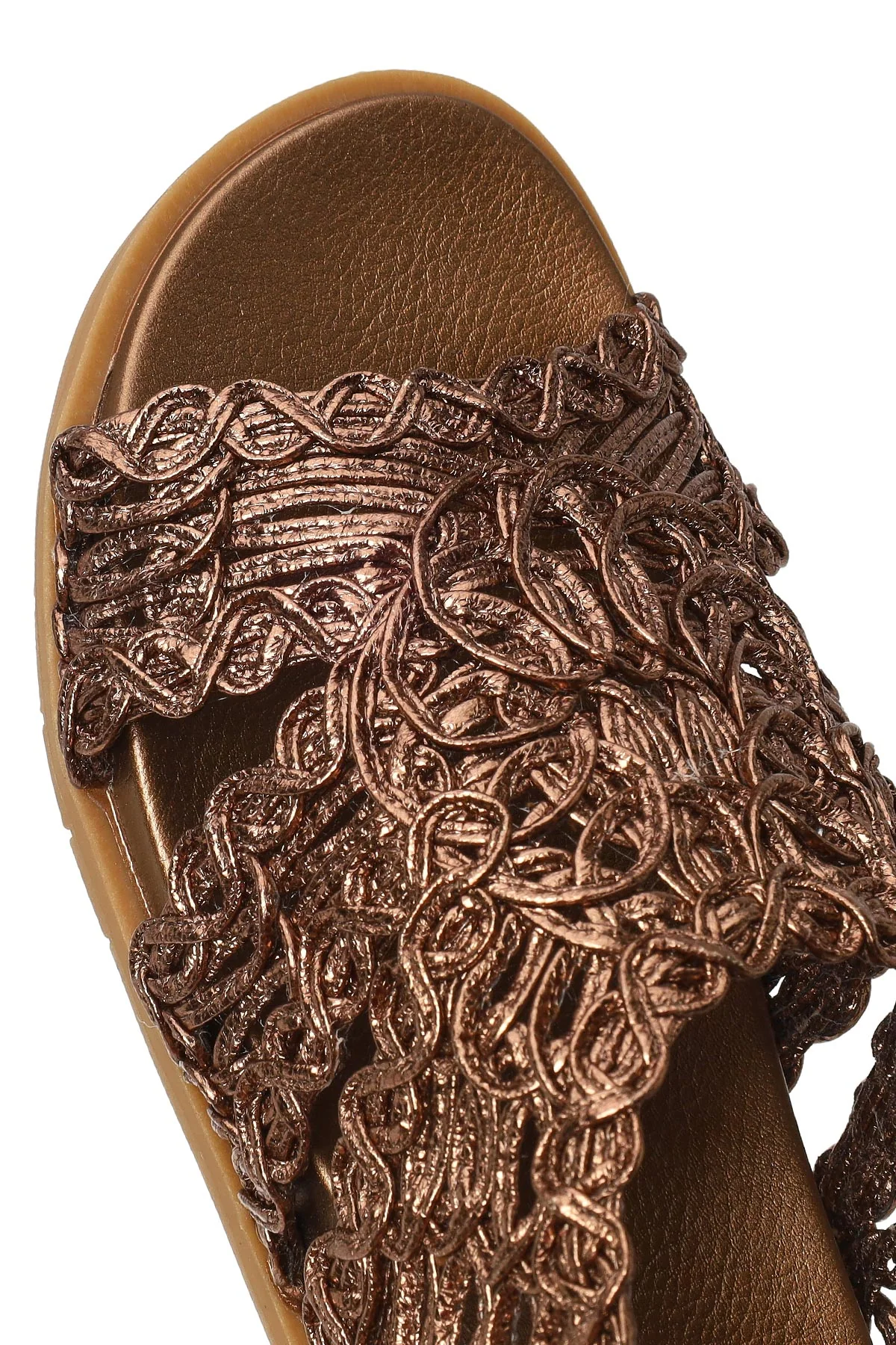 Kadın Bronz Metalik Sandalet - Image 10