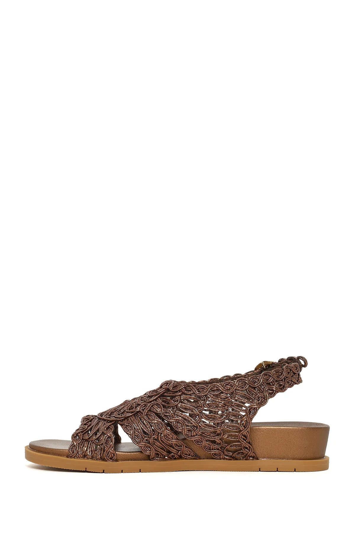 Kadın Bronz Metalik Sandalet - Image 3