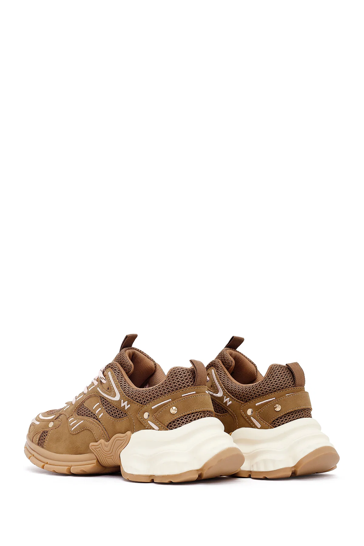 Kadın Camel Bağcıklı Kalın Tabanlı Sneaker - Image 7