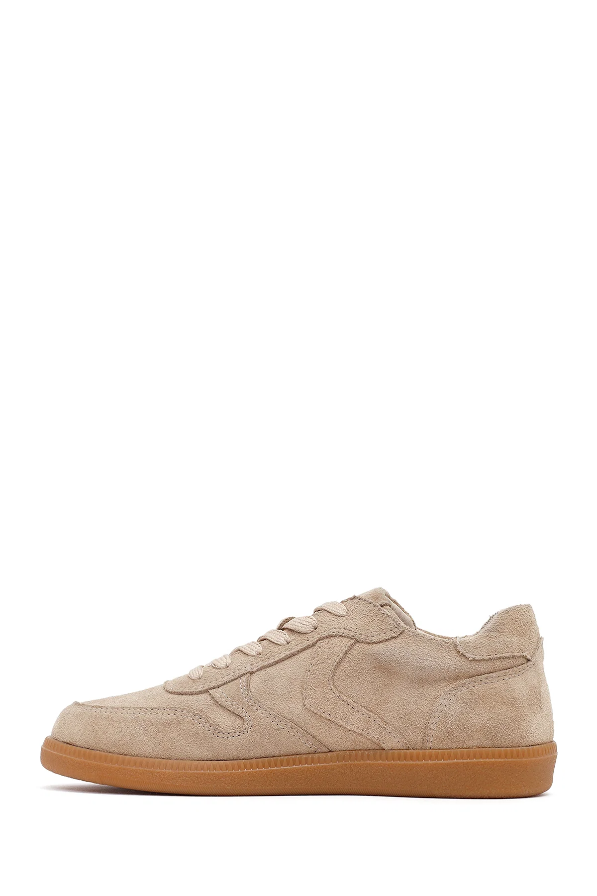 Kadın Camel Bağcıklı Süet Deri Sneaker - Image 2