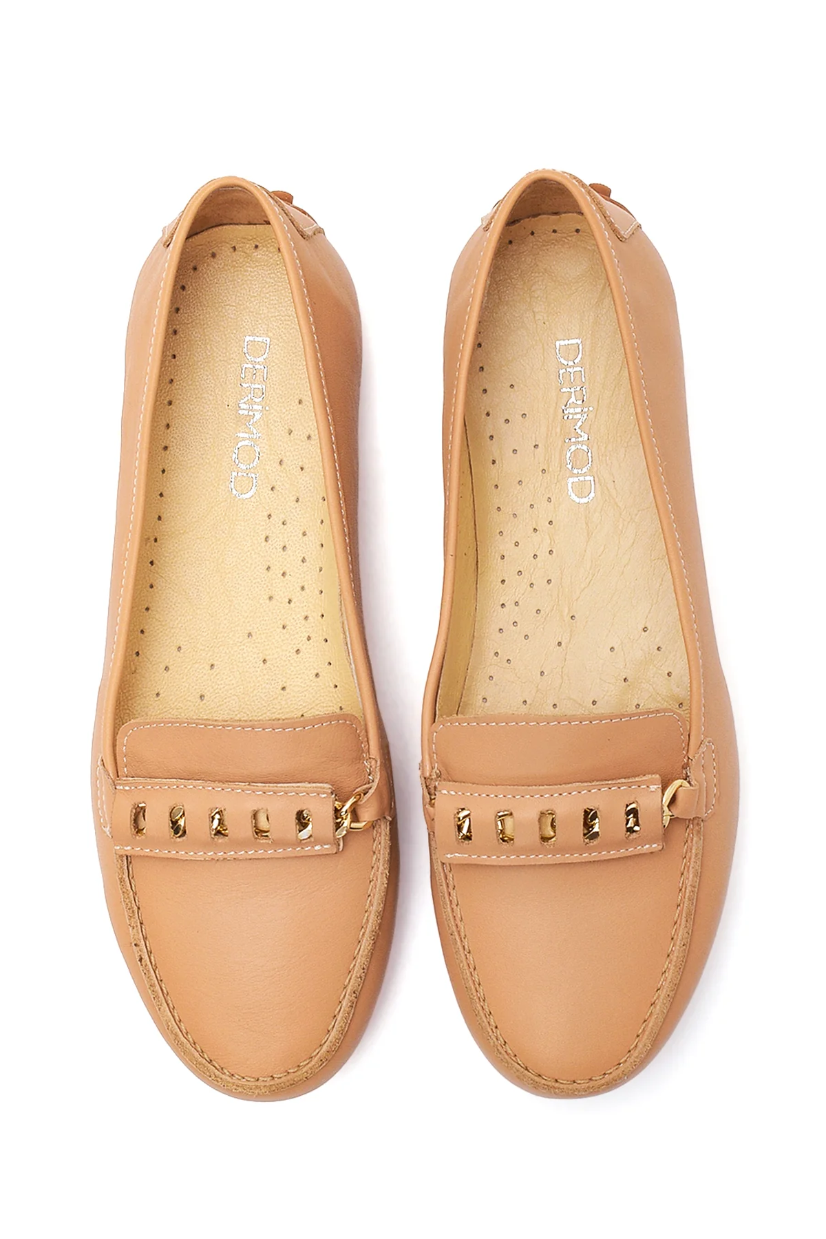 Kadın Camel Deri Loafer - Image 7