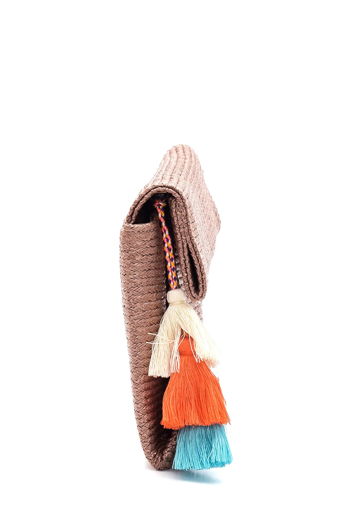 Kadın Camel Hasır Portföy Çanta - Image 3