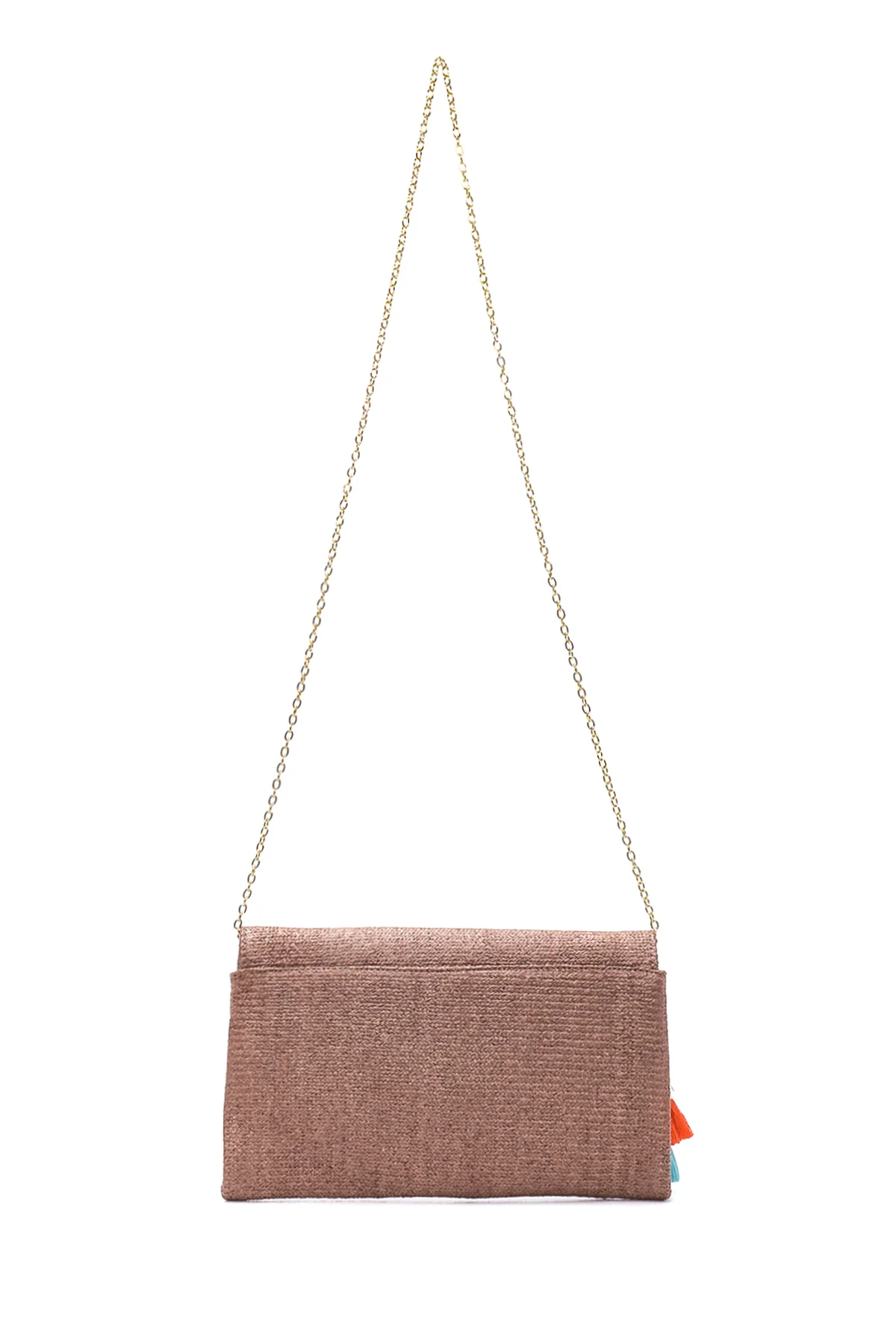 Kadın Camel Hasır Portföy Çanta - Image 4