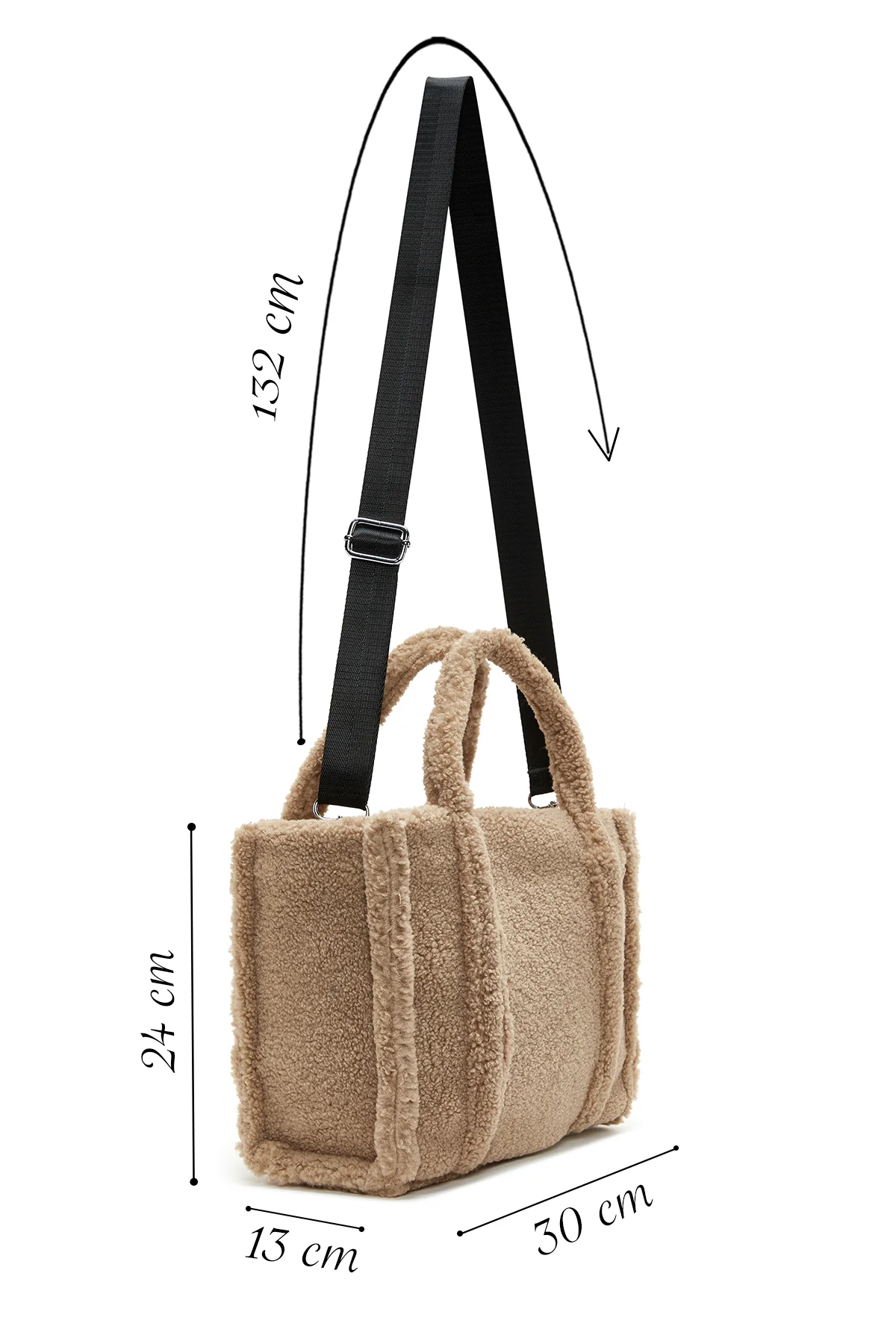Kadın Camel Peluş El Çantası - Image 2