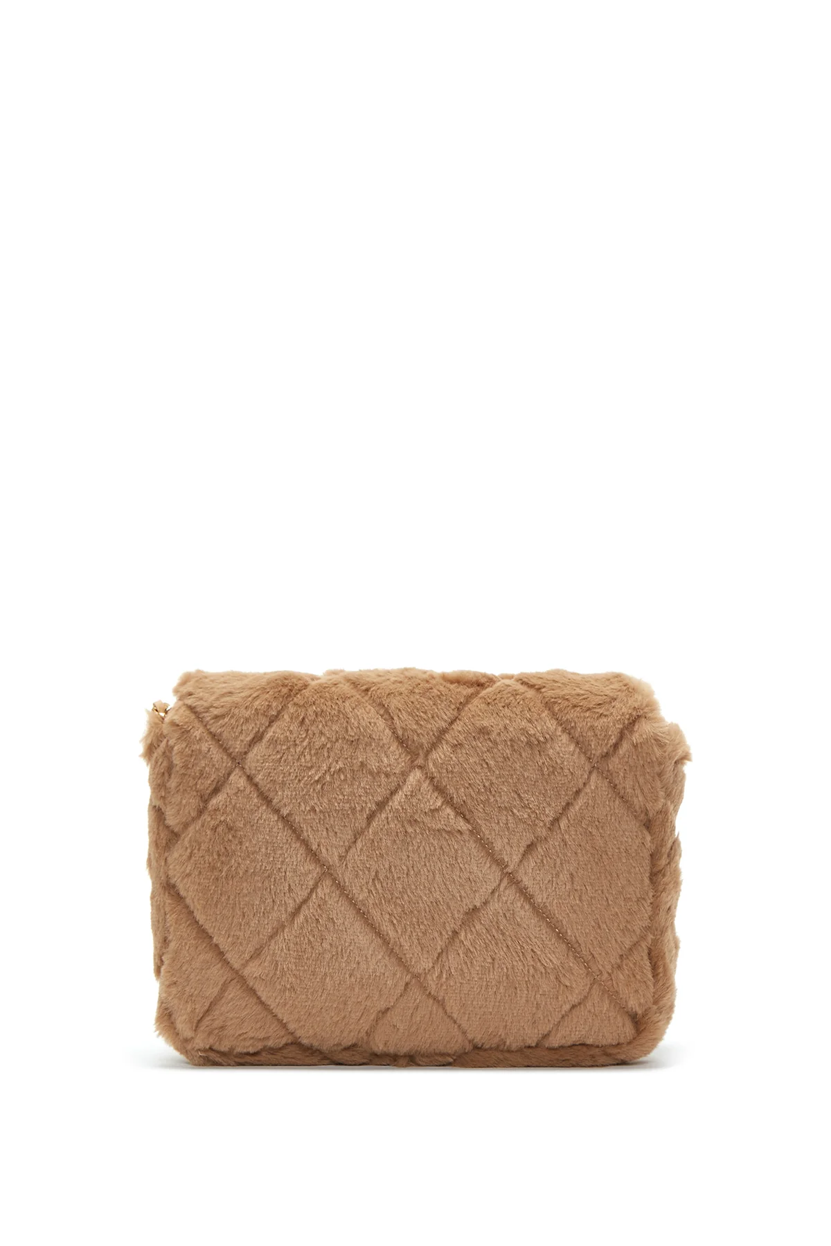 Kadın Camel Peluş Omuz Çantası - Image 4