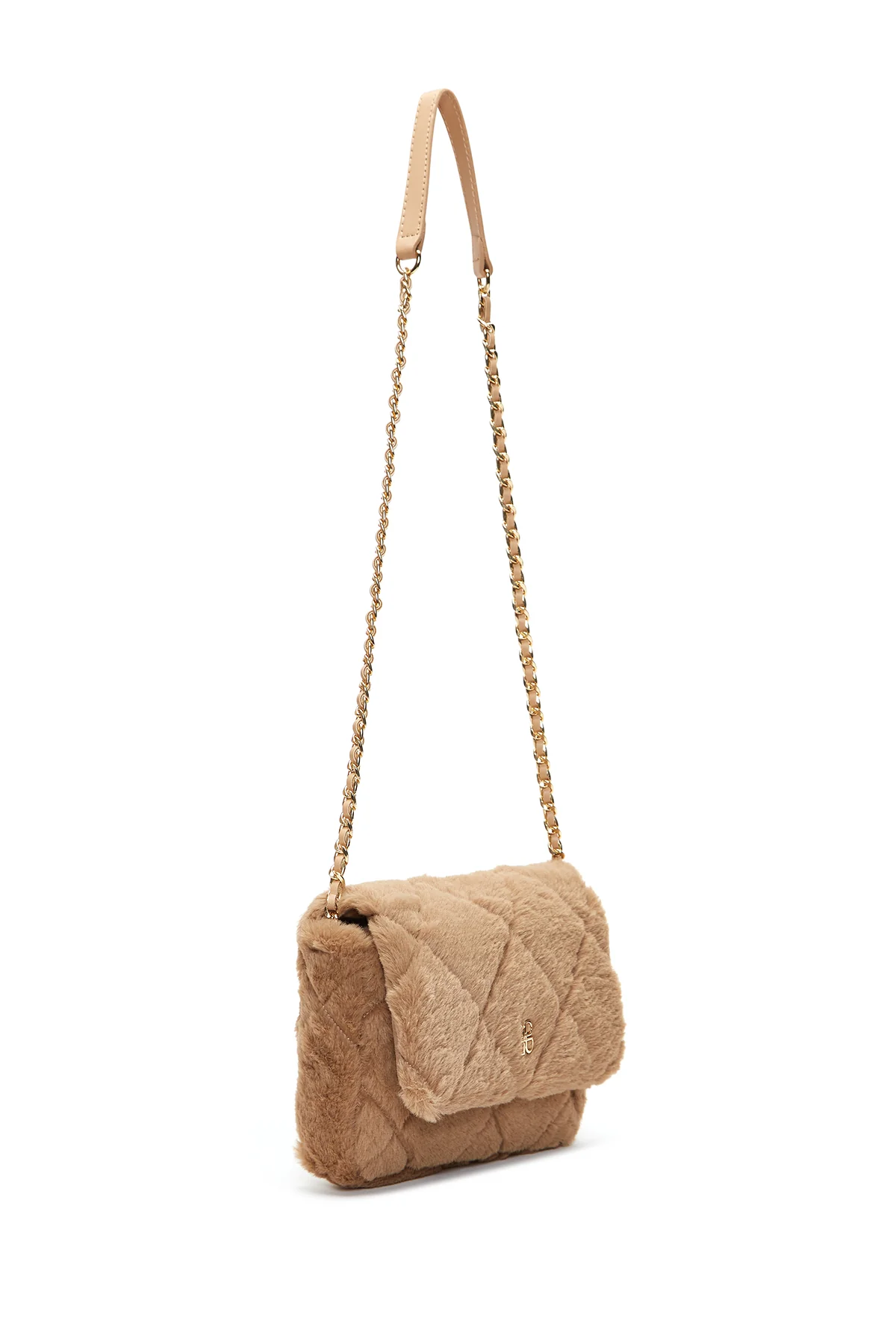 Kadın Camel Peluş Omuz Çantası - Image 5