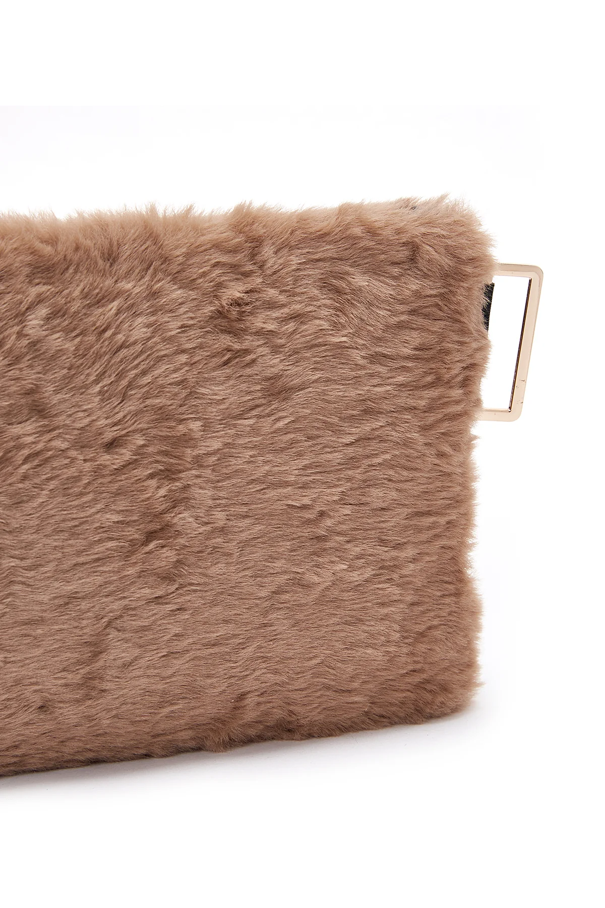 Kadın Camel Peluş Portföy Çanta - Image 7