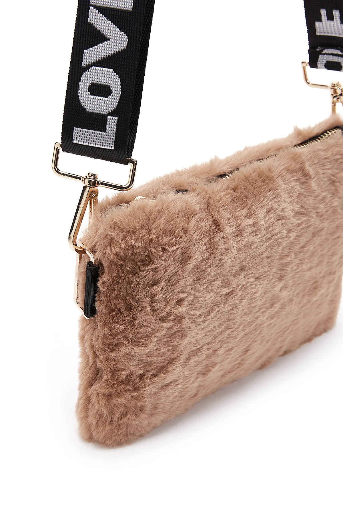 Kadın Camel Peluş Portföy Çanta - Image 8
