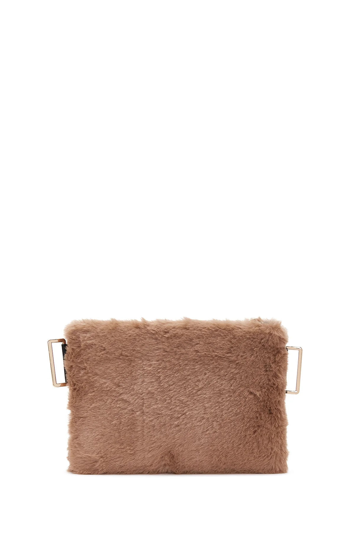 Kadın Camel Peluş Portföy Çanta - Image 4