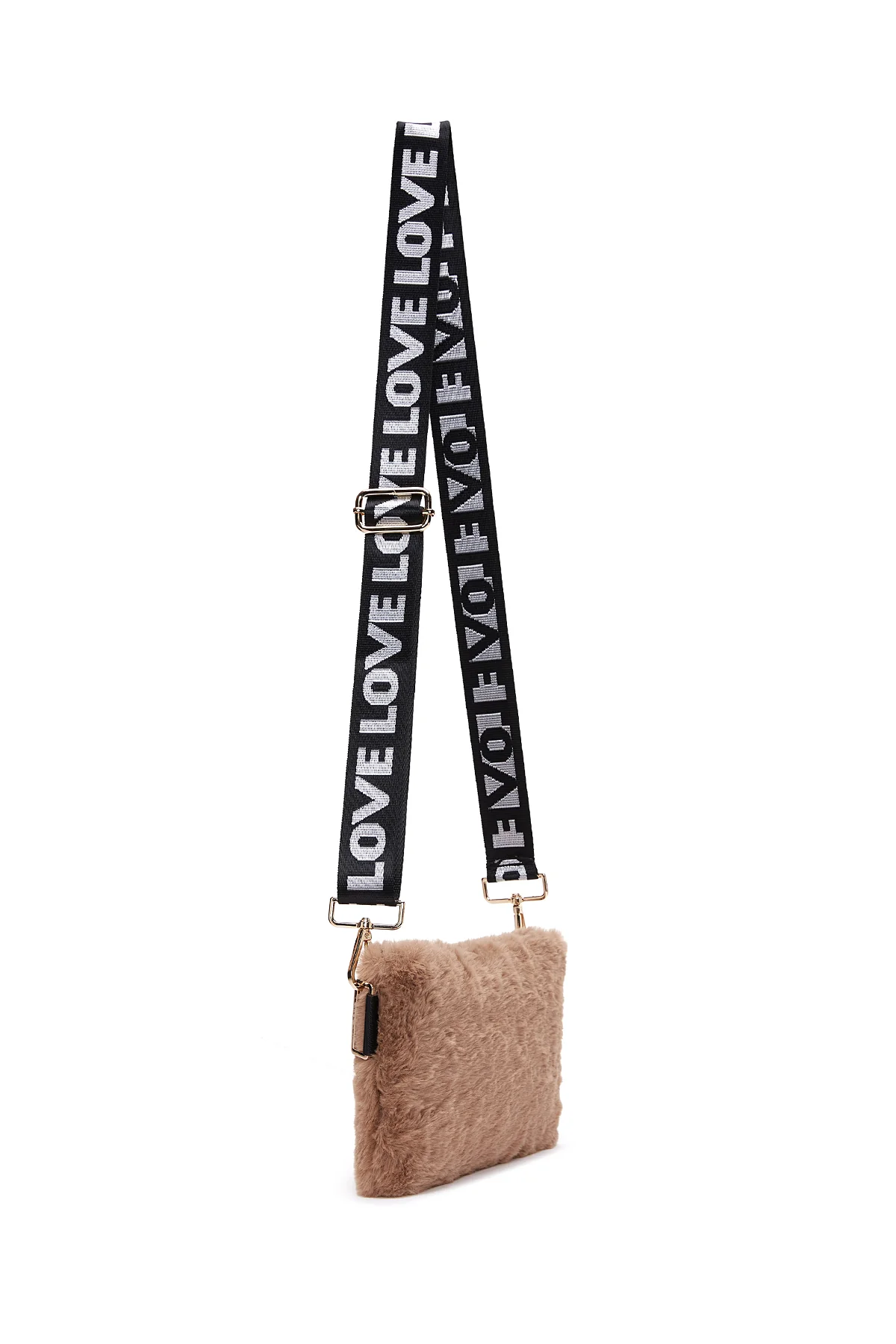 Kadın Camel Peluş Portföy Çanta - Image 5