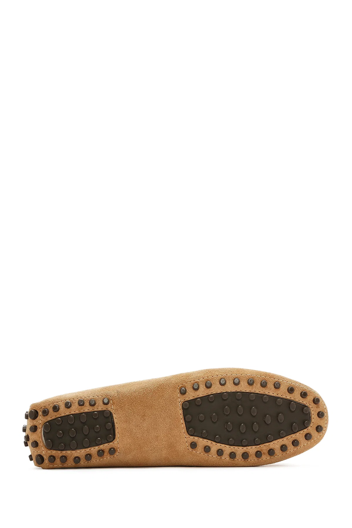 Kadın Camel Püsküllü Süet Deri Loafer - Image 4