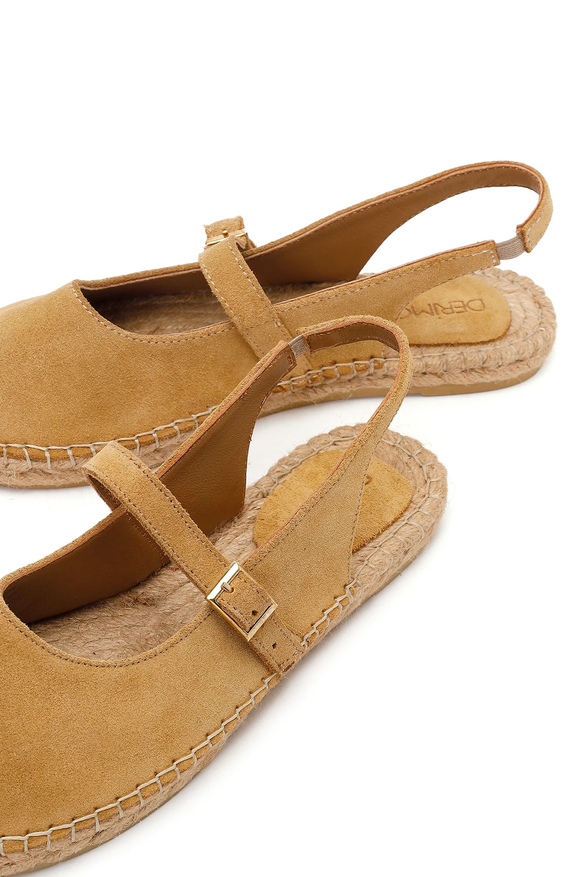 Kadın Camel Tokalı Süet Deri Espadril - Image 10