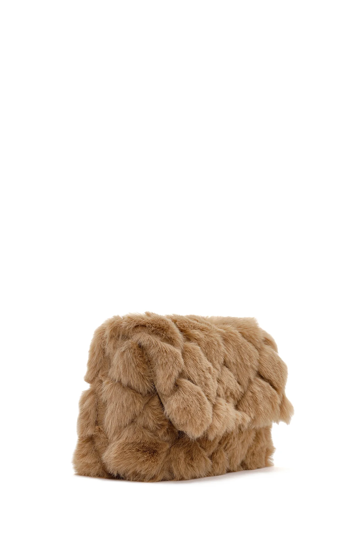 Kadın Camel Uzun Zincir Askılı Peluş Çapraz Çanta - Image 5