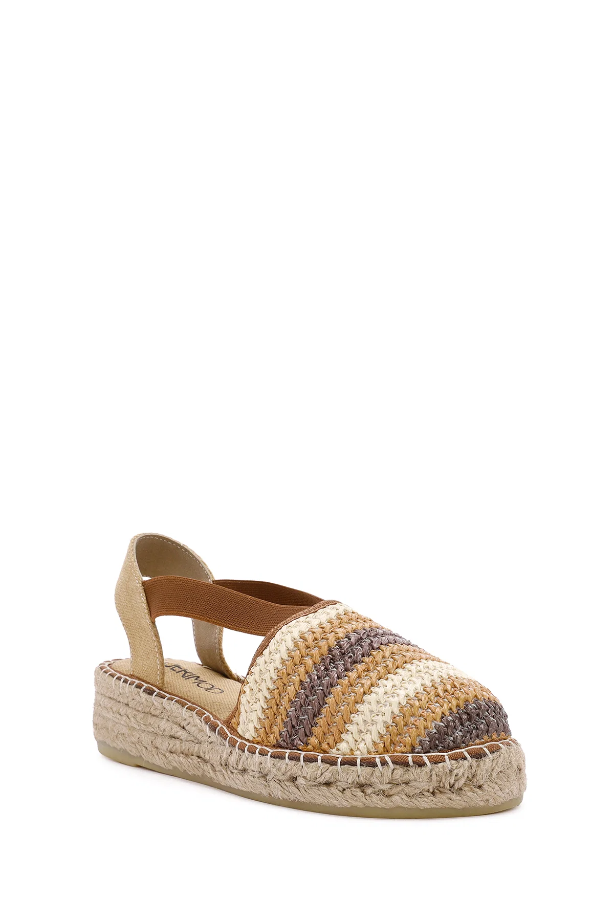 Kadın Çok Renkli Kalın Tabanlı Hasır Espadril Sandalet - Image 6