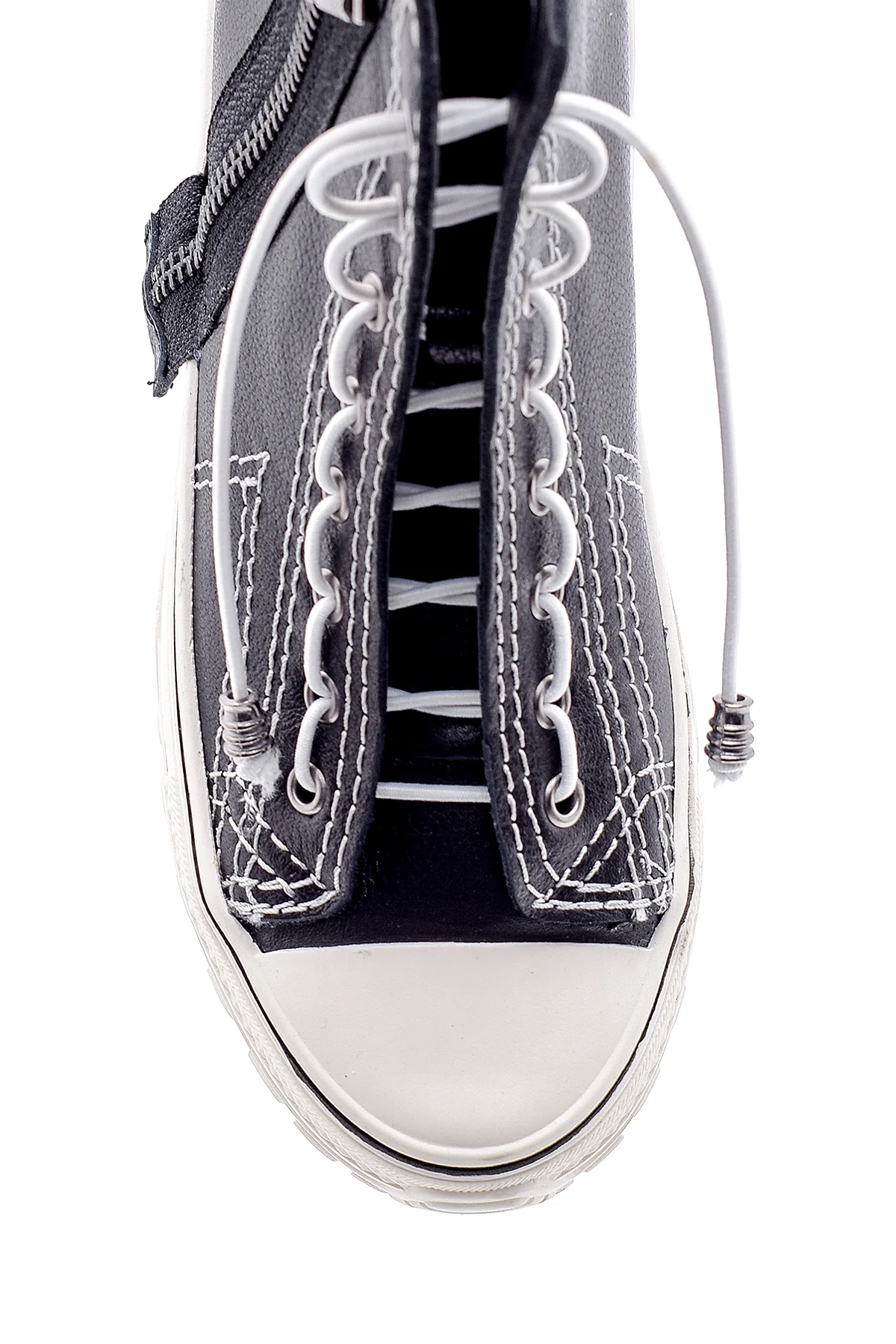 Kadın Deri Fermuar Detaylı Bağcıklı Bot - Image 6