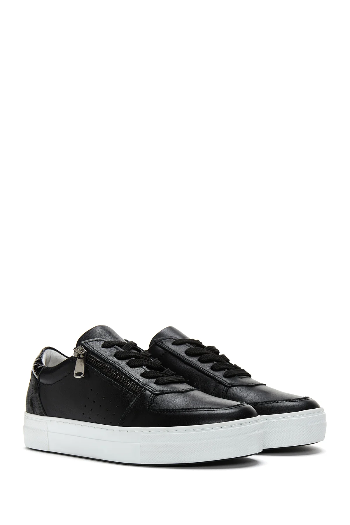 Kadın Deri Fermuarlı Sneaker - Image 3