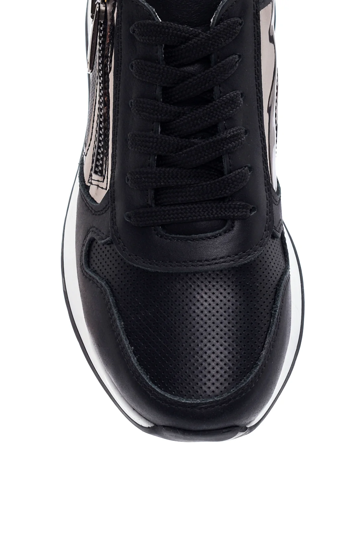 Kadın Deri Fermuarlı Sneaker - Image 6
