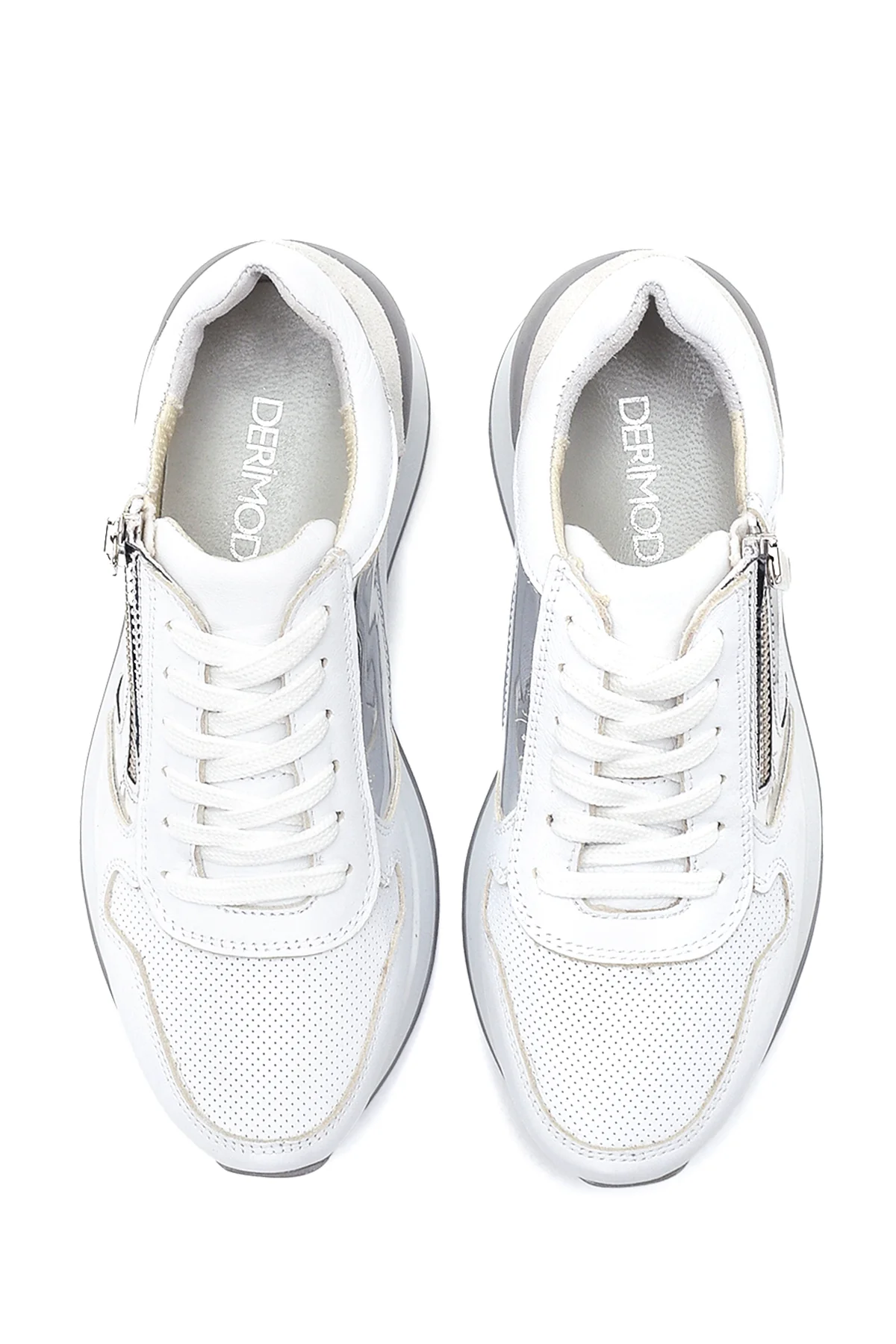 Kadın Deri Fermuarlı Sneaker - Image 6