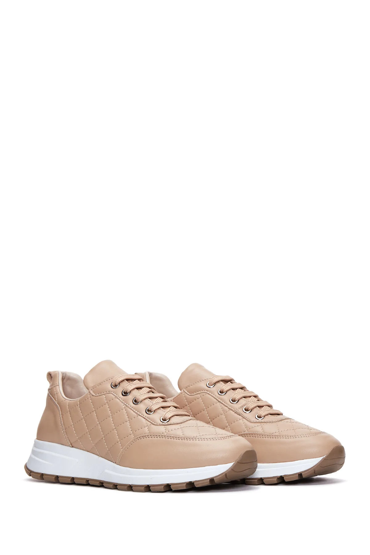Kadın Deri Kapitone Sneaker - Image 3