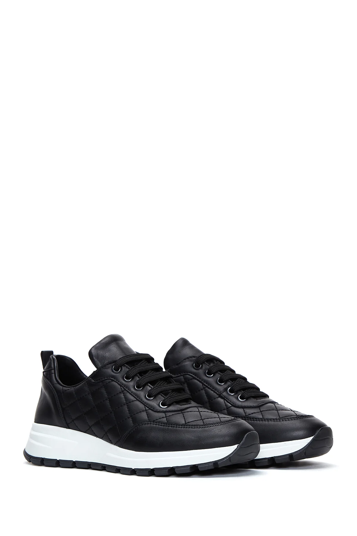 Kadın Deri Kapitone Sneaker - Image 3
