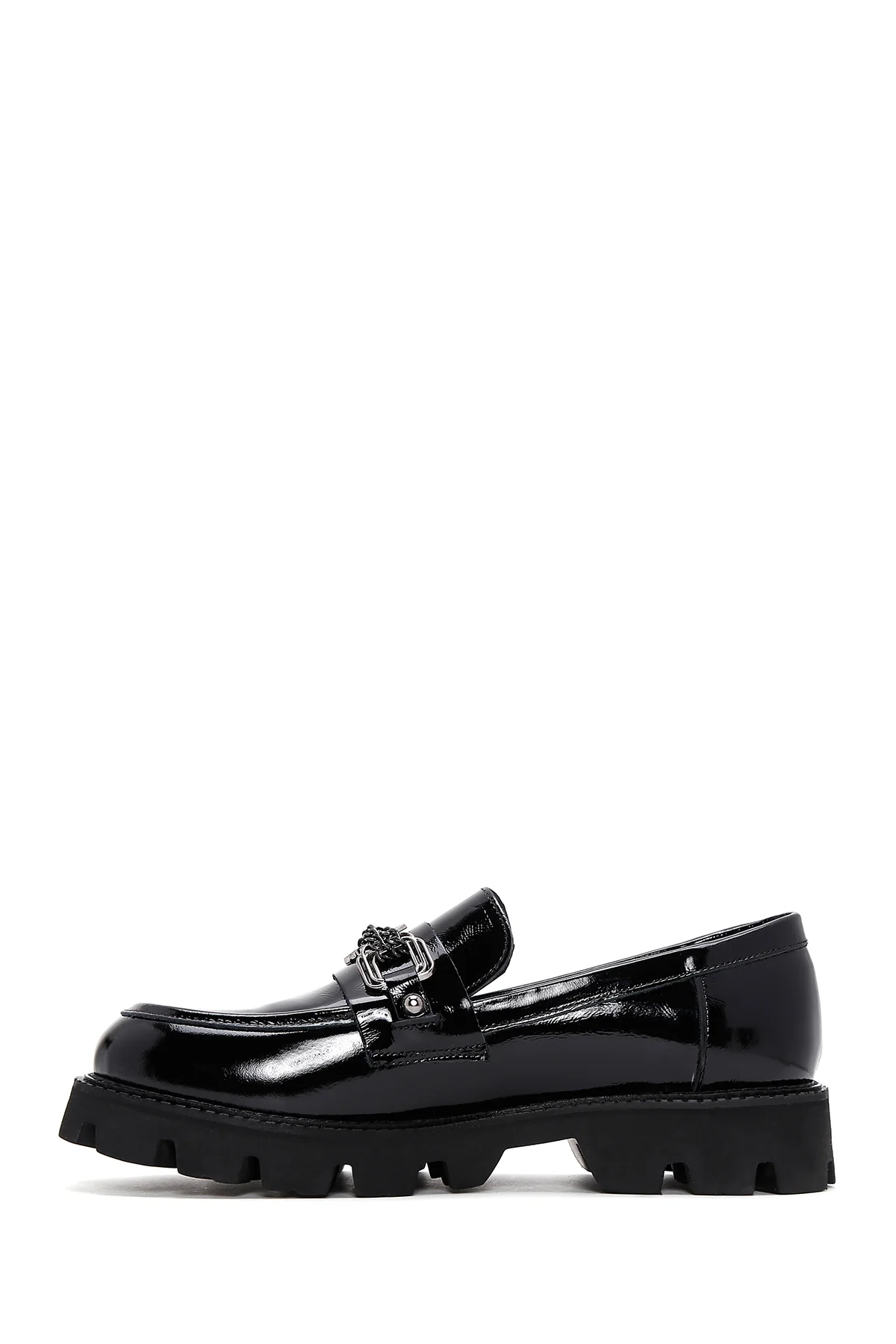 Kadın Deri Rugan Maskülen Loafer - Image 2
