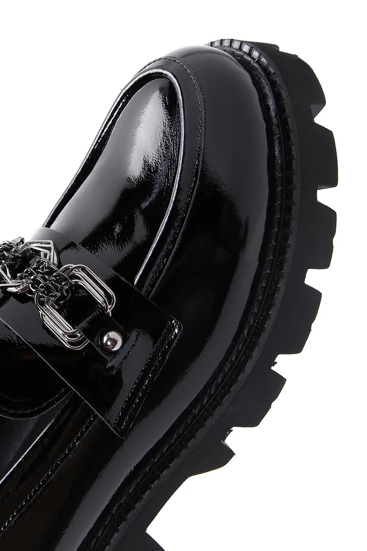 Kadın Deri Rugan Maskülen Loafer - Image 8