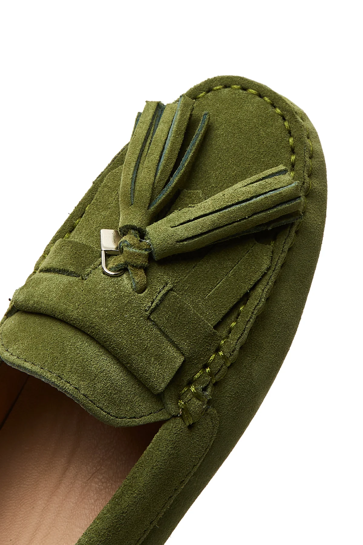 Kadın Deri Süet Püsküllü Loafer - Image 7