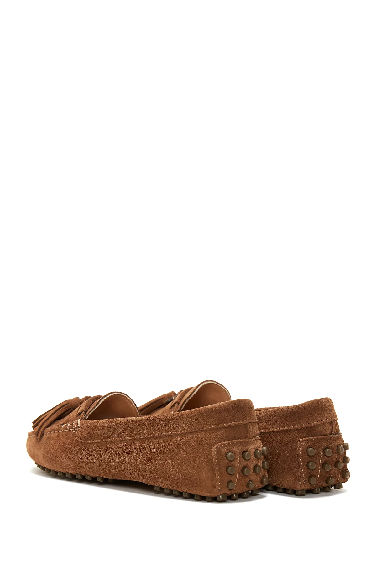 Kadın Deri Süet Püsküllü Loafer - Image 5
