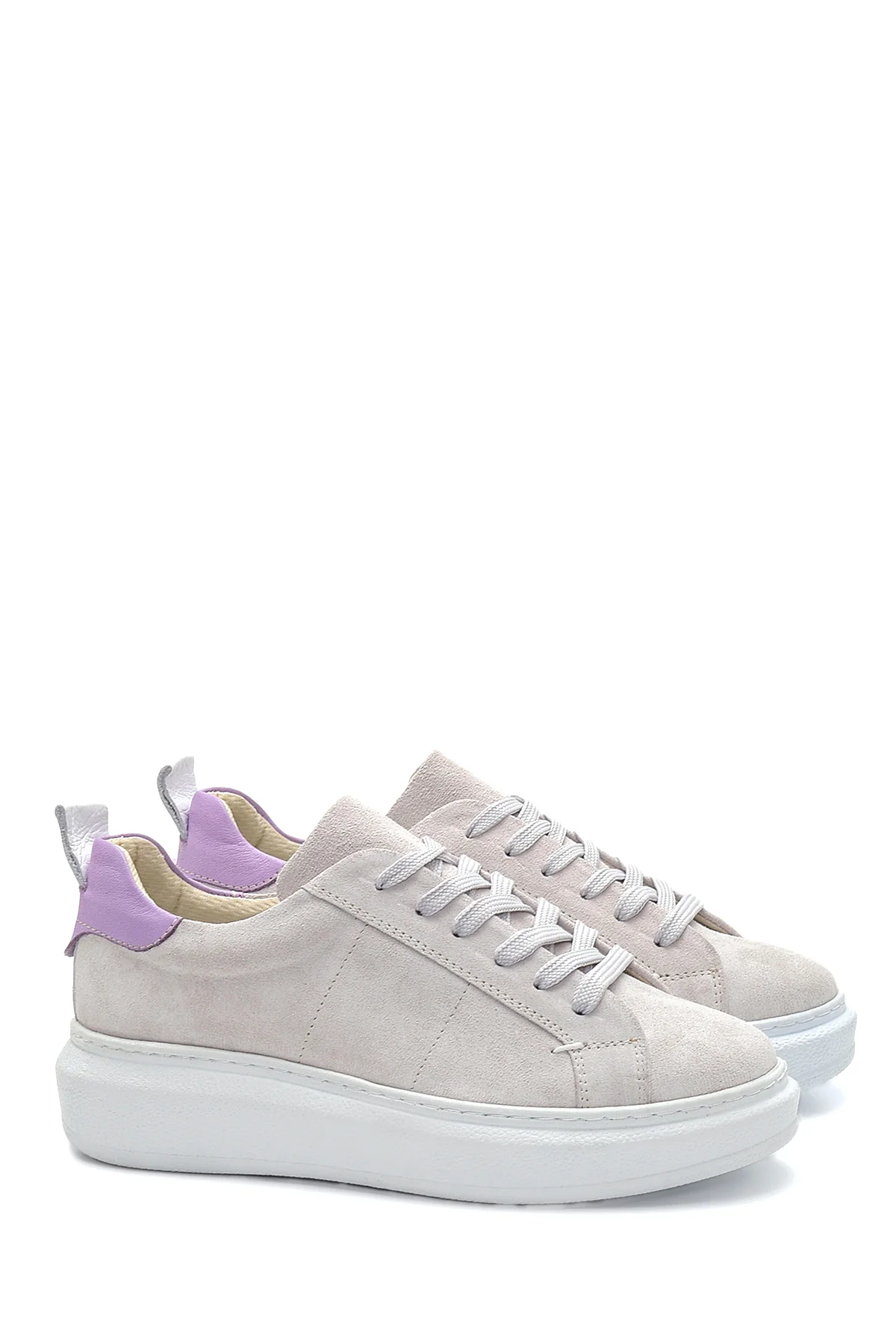 Kadın Deri Süet Sneaker - Image 3