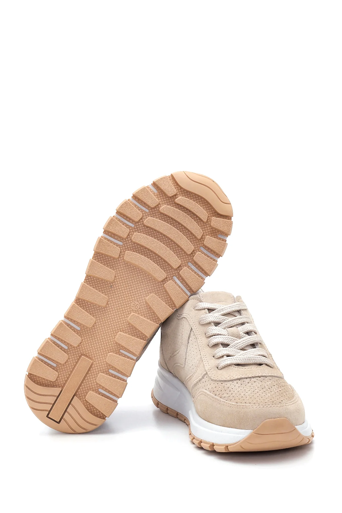Kadın Deri Süet Sneaker - Image 4
