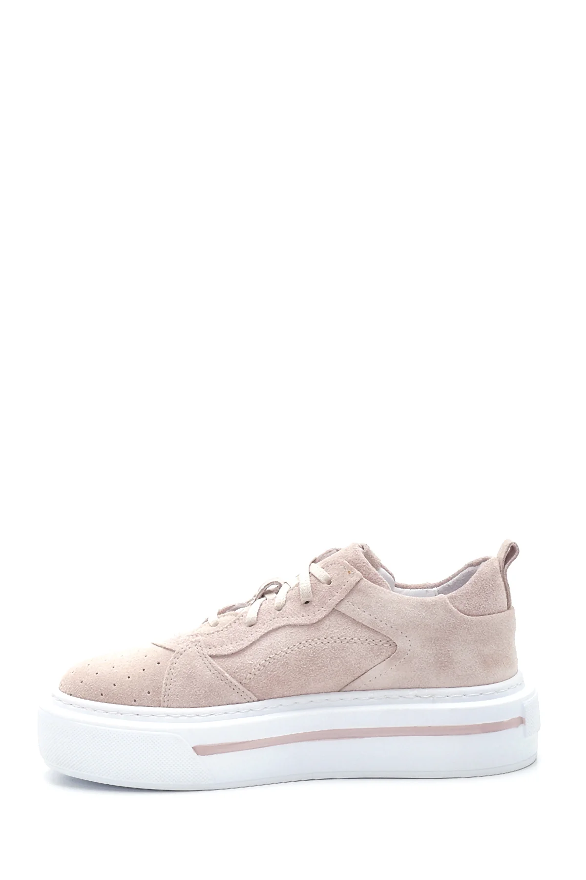 Kadın Deri Süet Yüksek Taban Sneaker - Image 2