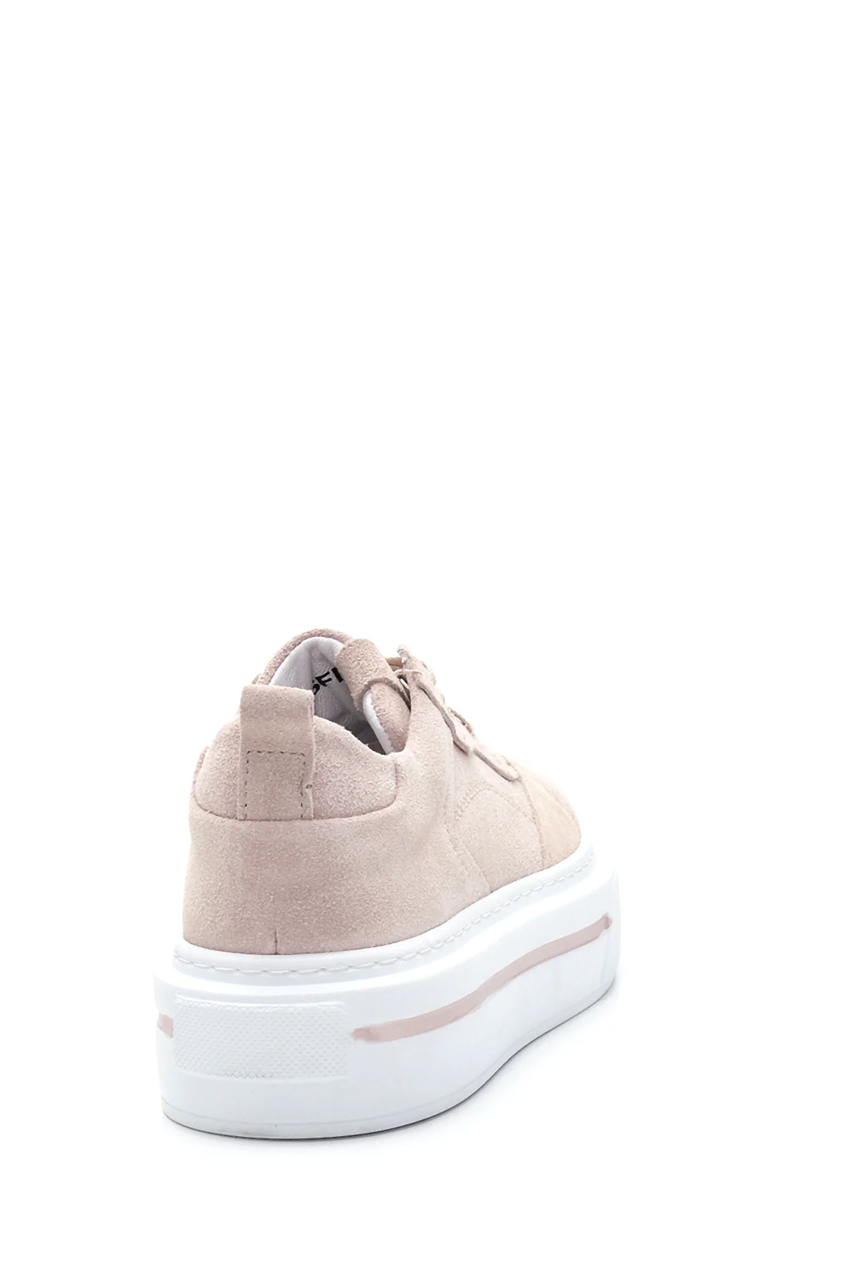 Kadın Deri Süet Yüksek Taban Sneaker - Image 5