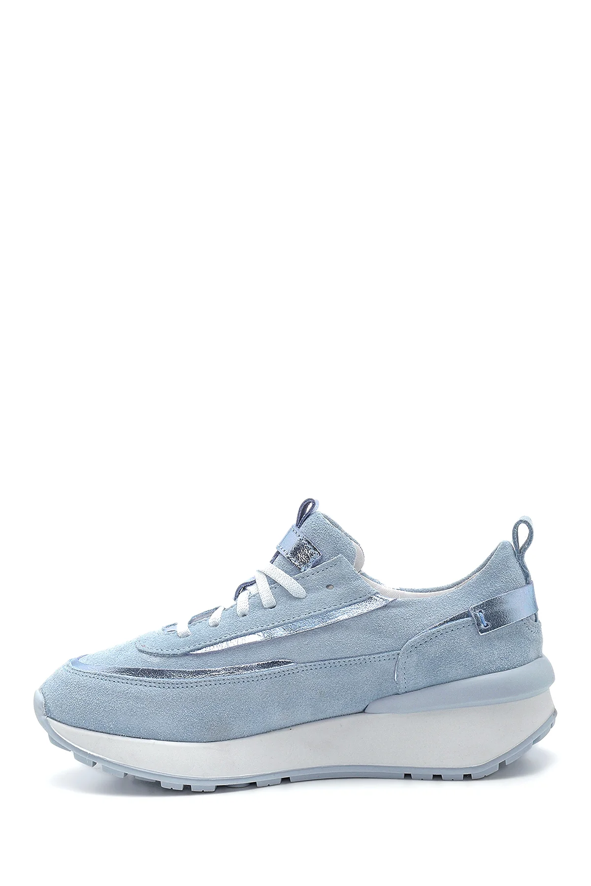 Kadın Deri Süet Yüksek Taban Sneaker - Image 2