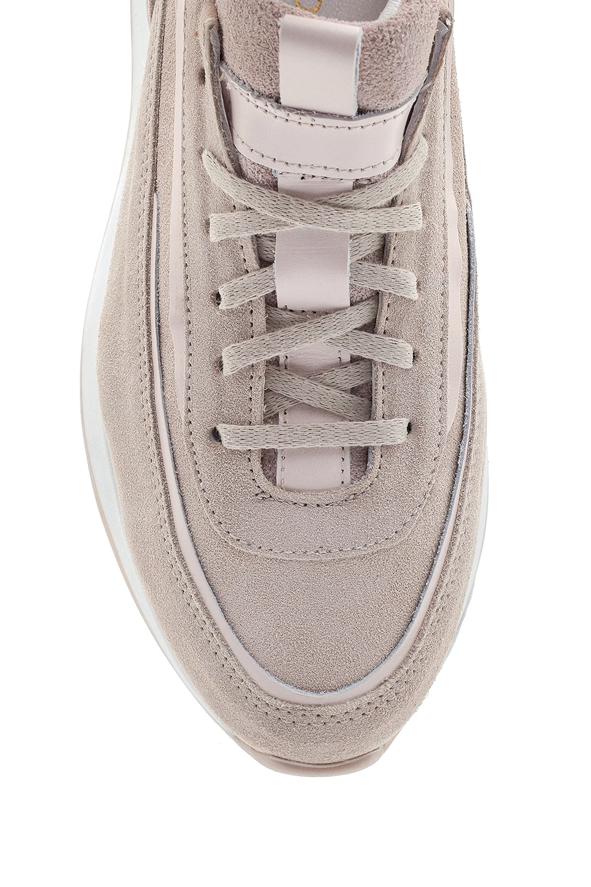 Kadın Deri Süet Yüksek Taban Sneaker - Image 5