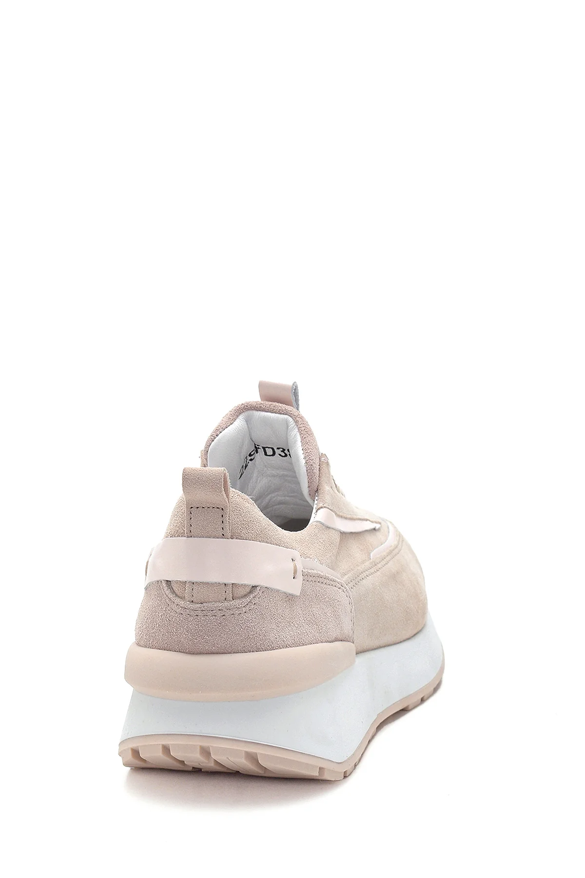 Kadın Deri Süet Yüksek Taban Sneaker - Image 7