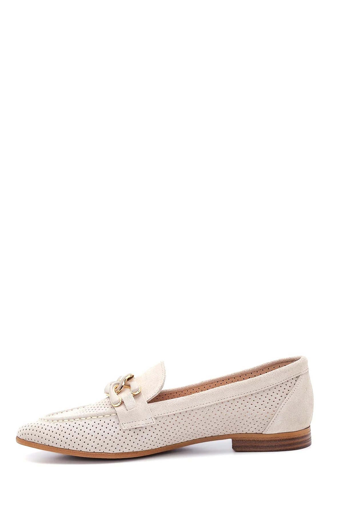 Kadın Deri Süet Zincirli Loafer - Image 2