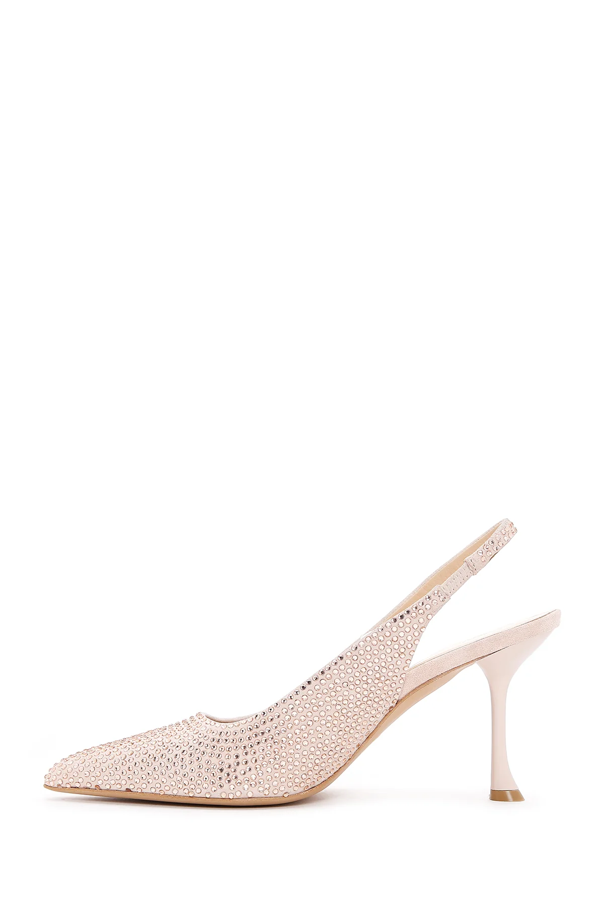 Kadın Deri Taşlı Topuklu Stiletto - Image 3