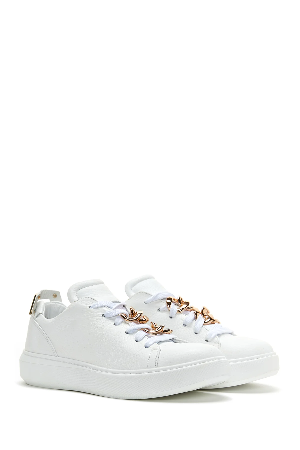 Kadın Deri Toka Detaylı Sneaker - Image 3