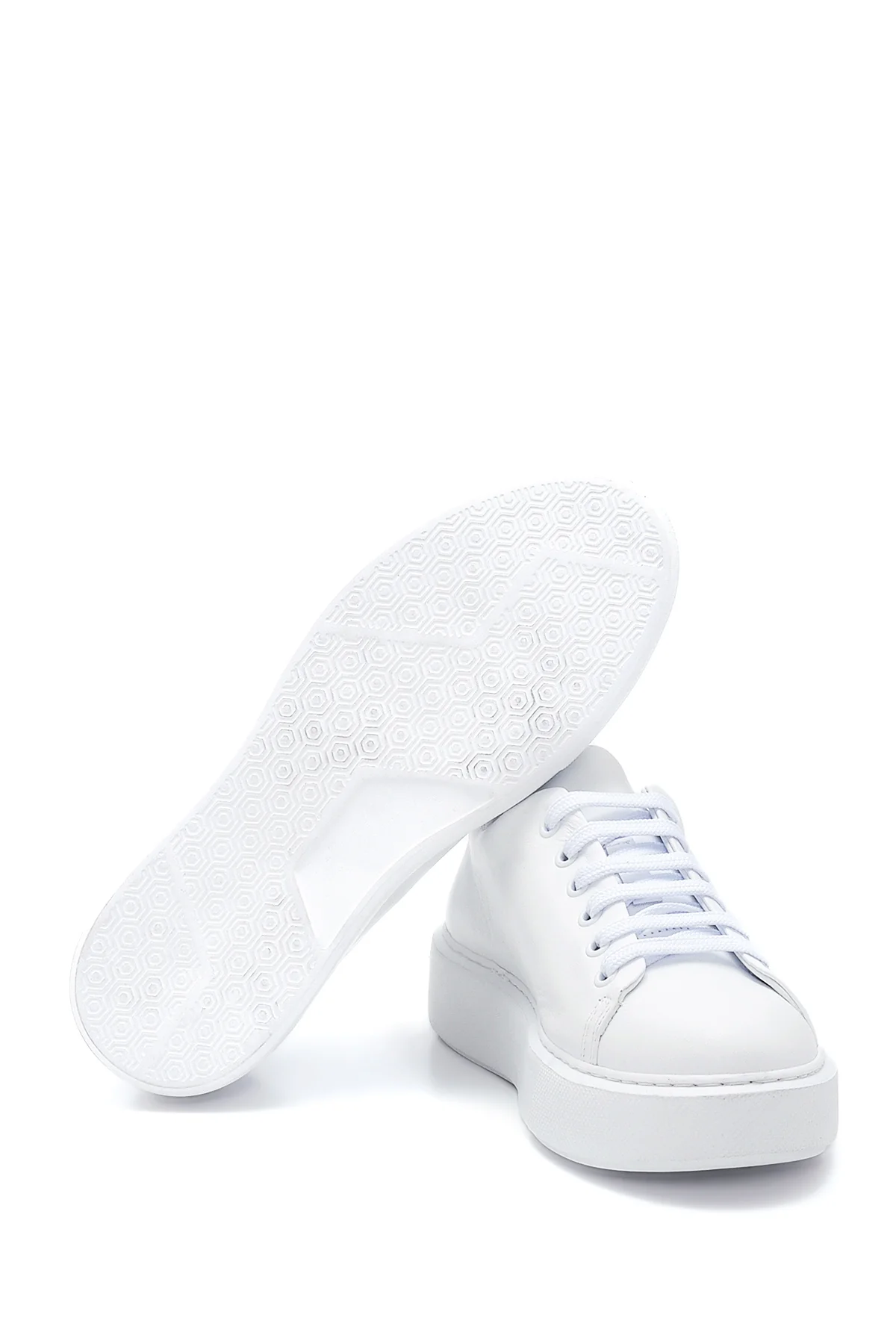 Kadın Deri Yüksek Taban Sneaker - Image 4